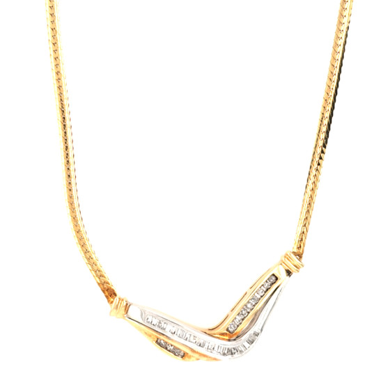 Pre Owned 9ct Diamond Set Necklet ZX37 Pre Owned 9ct Diamond Set Necklet ZX37
